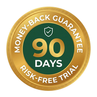 90-day money-back guarantee seal